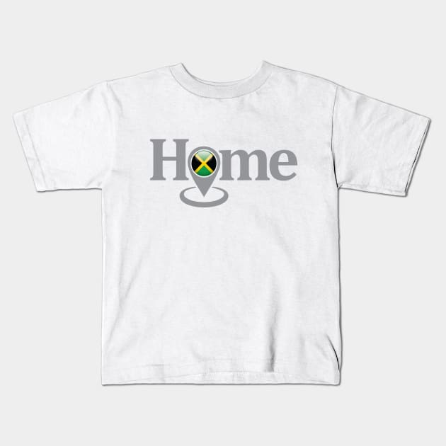 Jamaican National Flag Home Location Icon Kids T-Shirt by IslandConcepts